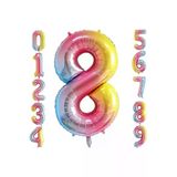 Msda 8 Yaş Renkli Folyo Balon 34 İnç (76-82 Cm)