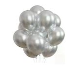 Msda Balon Parlak Metalik Helyum Balon 10 Adet Gümüş Renk