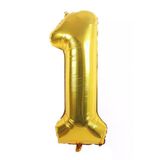 Msda Folyo Balon 1 Rakamı Helyum Balon 90 Cm Gold Renk - 1 Yaş Balonu - 1 Yaş Balon -1 Rakam Balon