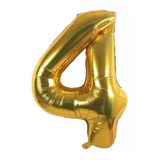 Msda Folyo Balon 4 Rakamı Helyum Balon 90 Cm Gold Renk - 4 Yaş Balonu - 4 Yaş Balon -4 Rakam Balon