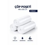 MSE HOLD 40X50 Küçük Boy Çöp Poşeti 3 Rulo 120 Adet Dayanıklı Sızdırmaz Çöp Torbası