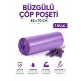 MSE HOLD Büzgülü Çöp Poşeti Lavanta Kokulu 65×70 cm Büyük Boy 1 Rulo Dayanıklı Sızdırmaz Kalın Çöp Torbası