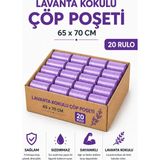 MSE HOLD Büzgülü Çöp Poşeti Lavanta Kokulu 65×70 cm Büyük Boy 20 Rulo Dayanıklı Sızdırmaz Kalın Çöp Torbası