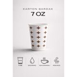 MSE HOLD Karton Bardak 7 Oz 100 Adet Yıldız Desenli 200 ML Tek Kullanımlık Bardak Sızdırmaz