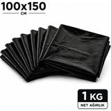 MSE HOLD Siyah Çöp Poşeti 100X150 Kalın 1 kg Dökme Çöp Torbası Hantal Boy