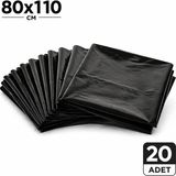 MSE HOLD Siyah Çöp Poşeti 80X110 Kalın 20 Adet Dökme Çöp Torbası Battal Boy