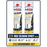 Mse Pro Silikon Sprey 500 Ml X 2 Plastik, Kauçuk Ve Lastik Yüzeyler İçin Koruyucu Ve Kayganlaştırıcı Parlatıcı, Su İtici 2 Adet
