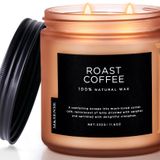 M&SENSE Kahve Mumları Kokulu Güçlü, 2 Fitil Kavanoz Mum 12 oz, 70 Saat Yanma Süresi, Organik Doğal Soya Mumu Mumu Yatak Odası Mutfak Ev Dekoru için, Erkekler ve Kadınlar için Yeni Eve Taşınma Hediyesi