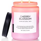 M&SENSE Kiraz Çiçeği Kokulu Bahar Mum, 110 Saat Uzun Ömürlü Soya Mumları 19 oz, Stres Giderici Aromaterapi Mumları, Kadınlar için Romantik Mum Hediyeleri, Kavanoz Mum Yatak Odası Dekoru
