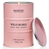 M&SENSE Yabani Gül Doğal Kokulu Mum, 70 Saat Uzun Ömürlü Soya Mumları 11 oz, Stres Giderici Lüks Aromaterapi Mumları, Romantik Mum Hediyeleri Sevgililer Günü Hediyeleri