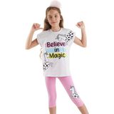 MSHB&G Believe in Magic Kız Çocuk T-Shirt Tayt Takım - Pembe - 6 Yaş
