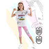 MSHB&G Believe in Magic Kız Çocuk T-Shirt Tayt Takım - Pembe - 7 Yaş