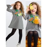 MSHB&G Floral Ekose Kız Çocuk Çiçekli Elbise - 3 Yaş - Siyah