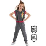 MSHB&G Girl Gang Kız Çocuk Salopet Tulum - 5 Yaş - Antrasit