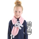 Mshb&G Kız Çocuk Kedi Desenli Peluş Pembe Atkı Tek Beden - Pembe - Standart