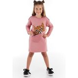 MSHB&G Leopar Cepli Kız Çocuk Elbise - 5 Yaş - Pembe