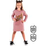 MSHB&G Leopar Cepli Kız Çocuk Elbise - 9 Yaş - Pembe