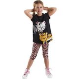 MSHB&G Leopar ve Zebra Kız Çocuk Tunik Tayt Takım - 6 Yaş - Pembe