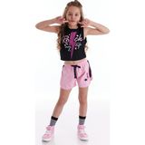 MSHB&G Rock Life Kız Çocuk Crop Top Şort Takım - 4 Yaş - Siyah - Pembe