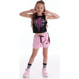 MSHB&G Rock Life Kız Çocuk Crop Top Şort Takım - Siyah - Pembe - 10 Yaş