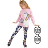 MSHB&G Unicorn Kız Çocuk Sweatshirt Tayt Takım - Lacivert - Pembe - 9 Yaş
