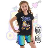 Mshb&G Unicorn Paten Kız Çocuk T-Shirt Şort Takım - 6 Yaş - Siyah
