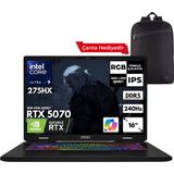 MSI CROSSHAIR 16HX AI Ultra 9-275HX 40-GBDDR5 2 TBSSD RTX5070 (8GB-115W-GDDR7) 16" 2K QHD+ 240Hz Windows 10 Pro + HMF Sırt Çantası D2XWGKG-047XTRHMF44