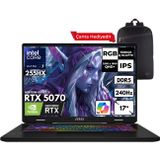 MSI CROSSHAIR 17HX AI Ultra 7-255HX 32-GBDDR5 2 TBSSD RTX5070 (8GB-115W-GDDR7) 17" 2K QHD+ 240Hz Windows 10 Home + HMF Sırt Çantası D2XWGKG-018XTRHMF53