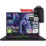 Msı Crosshaır 17HX Aı Ultra 7-255HX 48-GB DDR5 2 TB SSD RTX5070 (8GB-115W-GDDR7) 17" 2k Qhd+ 240Hz Windows 11 Home Taşınabilir Bilgisayar + Hmf Sırt Çantası D2XWGKG-018XTRHMF31 - 48 GB