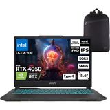 Msı Cyborg 15 I7-13620H 40-Gbddr5 1 Tbssd RTX4050 (6gb) 15.6" Fhd 144Hz Windows 10 Home + Hmf Sırt Çantası A13VE-897XTRHMF78 - 40 GB