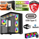 MSI Gaming Pc Ddr5 – Rtx 5070Tİ 16GB – Ryzen 7 9800X3D – 32GB – 64GB Ddr5 Ram – 1 Tb M.2 SSD – Windows 11 Pro – Sıvı Sogutmalı Masaüstü Bilgisayar - 64GBRAM