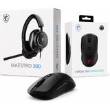 MSI Maestro 300 Oyuncu Kulaklığı + Msı Versa 300 Wireless Kablosuz Oyuncu Mouse Seti - Siyah