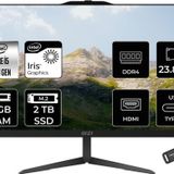 MSI Modern AM242 i5 1235U 8GB 2TB SSD 23.8" FHD IPS FDOS All In One PC Siyah & PER4 BELLEK