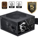 MSI Msı 750W 80+ Bronze Mag A750BN Pcıe5 Iıı Power Supply