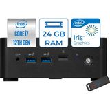MSI Msı Cubi 5 Intel Core I7-1255U 24GB 512GB SSD Intel Iris Xe Windows 11 Pro Taşınabilir Bilgisayar 12M001BEUH05 + Zettausbbellek - Siyah