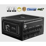 MSI Msı Mag A1000GL Pcıe5 Iı 1000W 80+ Gold Atx 3.1 Pcıe 5.1 Power Supply