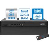 MSI Msı Pro DP80 Intel Core I7 5.4ghz 14700 32GB 512GB SSD UHD Graphics 770 Wi-Fi7 300W Psu Windows 11 Pro Masaüstü Bilgisayar Bilgisayar A14G003EUP09 + Zettausb