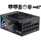 MSI Msı Psu Mpg AI1300TS Pcıe5 1300W 80+ Tıtanıum Atx 3.1 Pcıe 5.1 2x 12V-2X6 Power Supply