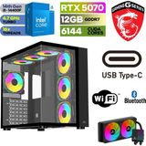 MSI Msı-Şafak-Gaming Pc-Rtx 5070 12GB– Intel I5 14400F– B760MSİ-32GB-64GB Ddr5 Ram-1tb M.2 Ssd-Sıvı Sogutmalı - Windows 11 Pro Masaüstü Bilgisayar - 32GBRAM