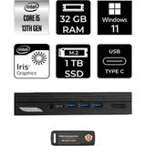 Msı Pro DP10 Intel Core I5 1340P 32GB 1tb SSD W11P Mini Pc & Per4 USB Bellek 13M002EUP378