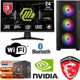 MSI Şafak-Gaming Pc Amd Ryzen 5 7500F 16GB Ddr5 Ram Rtx 5050 8gb 1tb M.2 SSD 24" 200Hz Msı Monitör Win 11 Pro Wi-Fi Masaüstü Oyuncu Bilgisayarı - R57500F-SET-OYUNCU