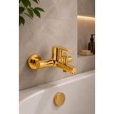 Msk Armatür Gold Banyo Bataryası | Altın Rengi Kaplama, Duvar Montajlı