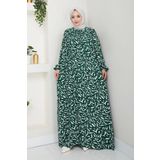 MSK Fashion Önü Lastikli Büyük Beden Viskon Anne Elbisesi