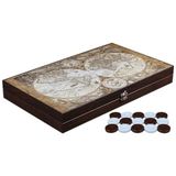 MSMETİCARET Antik Dünya Haritası Deri Tavla - Ancient World Map Backgammon
