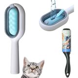 MSMETİCARET Su Hazneli Kedi Yıkama Temizleme Tarağı + Tüy Toplama Rulo 60 Yaprak - Mavi