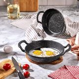 MSP 2'li Granit Alüminyum Döküm Sahan Seti | Yapışmaz Yumurta & Kızartma Tavası | Granit Omlet Tavası (18CM + 20CM) | Eşit Isı Dağılımı ve Dayanıklı