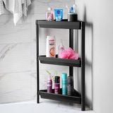 MSP 3 Katlı Üçgen Köşe Rafı | Banyo, Mutfak ve Kiler Için Yer Tasarruflu Organizer | Çok Amaçlı Raf Ünitesi | 3 Farklı Renk Seçeneği | (33X71X33CM) (Siyah)