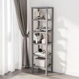 MSP 6 Katlı Köşe Rafı | Banyo, Mutfak ve Kiler Için Yer Tasarruflu Organizer | Çok Amaçlı Plastik Raf | 3 Farklı Renk Seçeneği (38X29X152 Cm) Dikey ve Yatay Kullanım (Gri)
