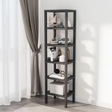 MSP 6 Katlı Köşe Rafı | Banyo, Mutfak ve Kiler Için Yer Tasarruflu Organizer | Çok Amaçlı Plastik Raf | 3 Farklı Renk Seçeneği (38X29X152 Cm) Dikey ve Yatay Kullanım (Siyah)