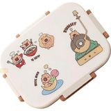 MSP Bento 600ML Lunchbox Capybara Desenli Tek Katlı 2 Bölmeli Paslanmaz Çelik Sefer Tası Yemek Kutusu (Yemek)